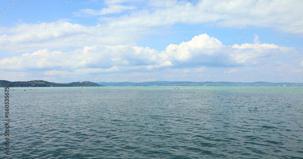 Lake Balaton the largest in Central Europe in Hungary in summer Lake Balaton the largest in Central Europe in Hungary in summer