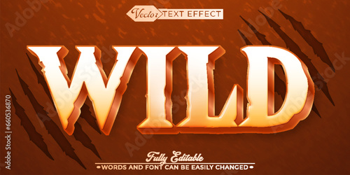 Cartoon Wild Vector Editable Text Effect Template