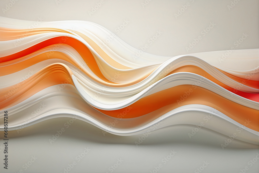 Abstract background with wavy shapes, smooth waves. Generative AI - obrazy, fototapety, plakaty 