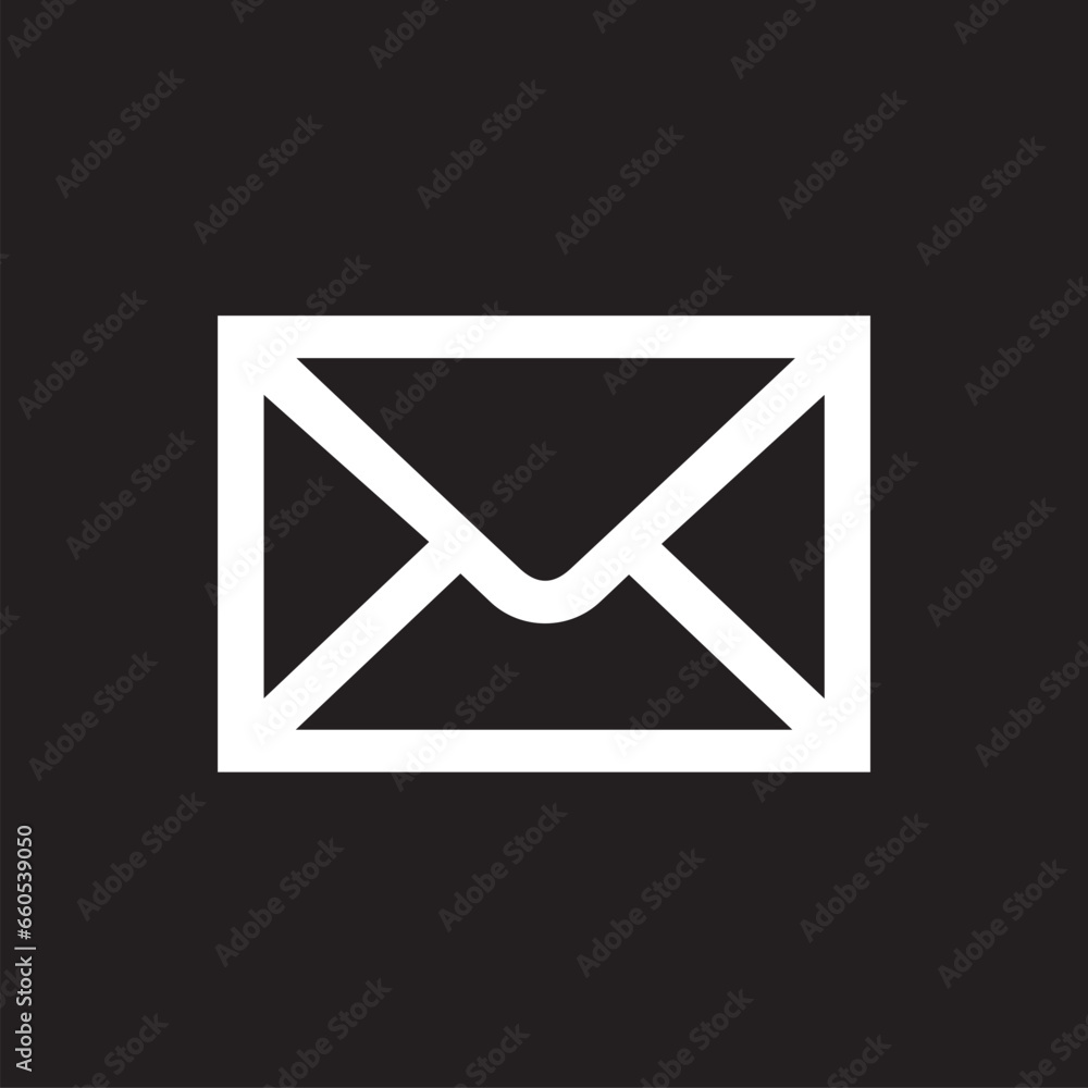 Message icon vector. Envelope icon sign symbol vector. Email vector icon illustration isolated on black background Message icon vector. Envelope icon sign symbol vector. Email vector icon illustration isolated on black background