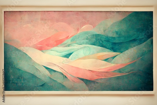 abstract surreal milimalist retro style pastel color warm  photo