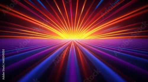 Glowing sun rays isolated background AI generated image