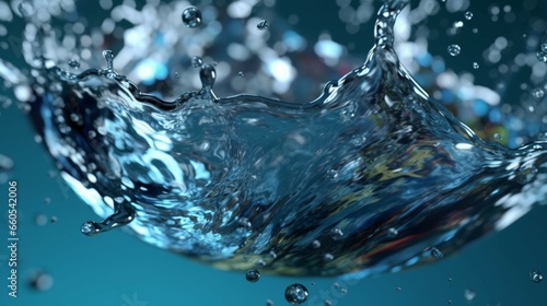 Splash Fresh Drop In Water Close Up.Generative AI