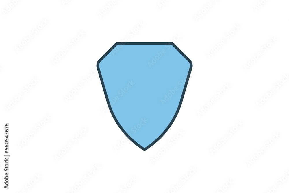 Shield Icon. Icon related to Identity. Suitable for web site design, app, UI, user interfaces. Flat line icon style. Simple vector design editable Shield Icon. Icon related to Identity. Suitable for web site design, app, UI, user interfaces. Flat line icon style. Simple vector design editable