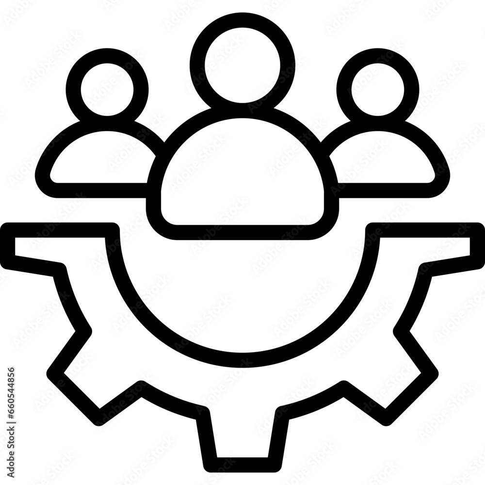 Team Management Outline Icon