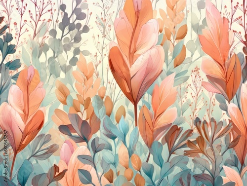seamless leafs  pattern