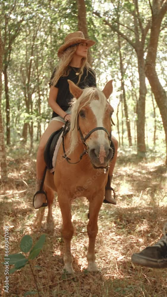 Girl Stroking a Horse on a Mountain Road Girl Stroking a Horse on a Mountain Road