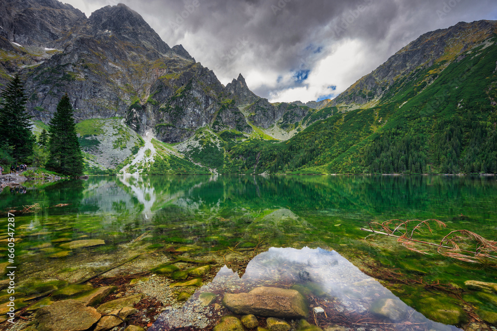 Beautiful Eye of the Sea lake in Tatra mountains, Poland