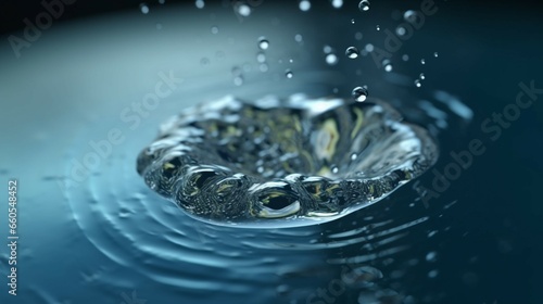 World water day.Realistic drop of water falling.Generative AI