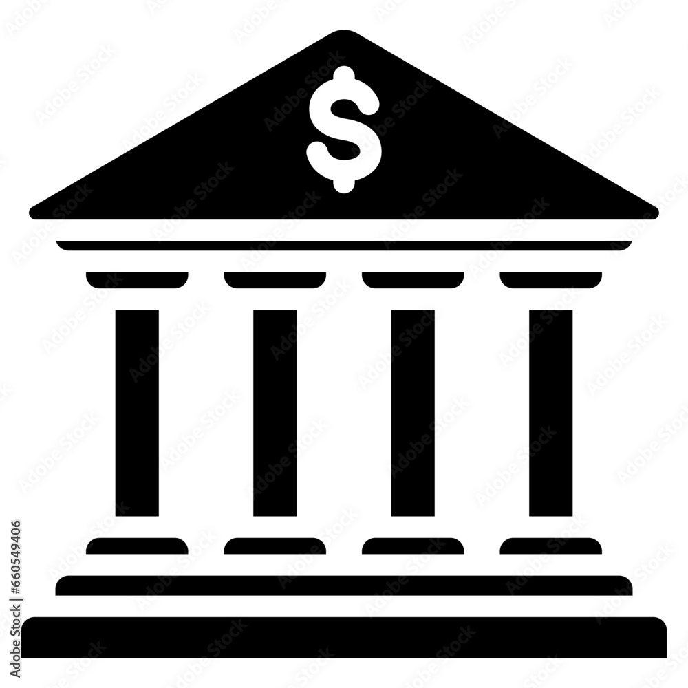 Bank Glyph Icon Bank Glyph Icon