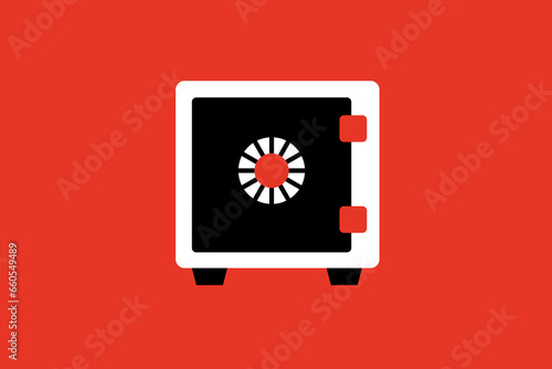 iron safe illustration.  Vector illustration.
