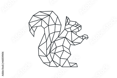 Squirrel logo design geometric template