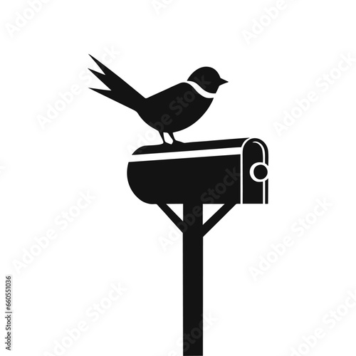 Mailbox with bird Logo Design Image vector illustration Stock