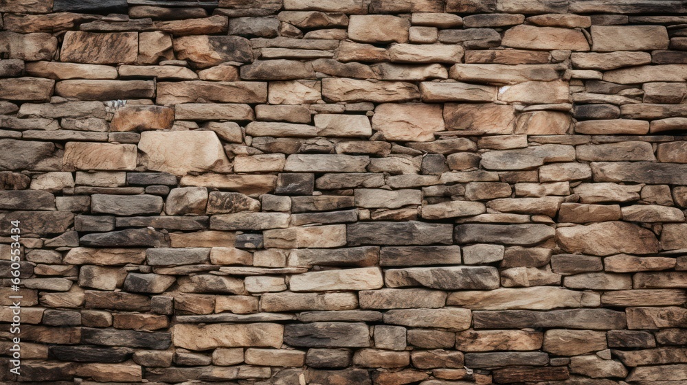 Antique European Stone Wall: Textured Full Frame of Old House in UK
