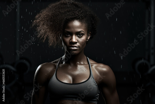 Wallpaper Mural African American Athlete in Gym Torontodigital.ca