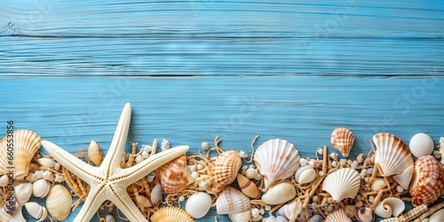 Seashell serenity. Summertime retreat. Ocean edge. Beach treasures and tranquility. Beachside relics. Nautical memories in sand. Seashells and starfish. Vintage summer nostalgia