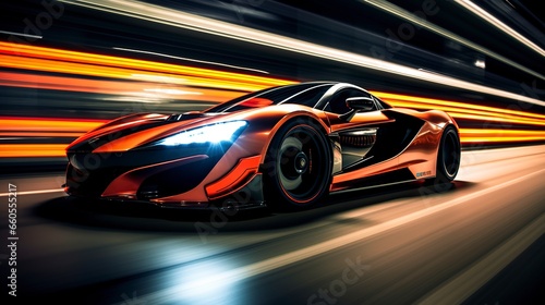 A Photo of a Sports Car in Motion © Rainbow Stock