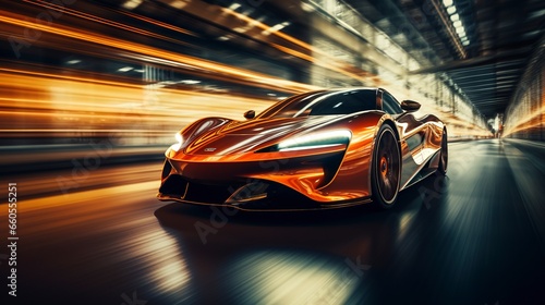 A Photo of a Sports Car in Motion © Rainbow Stock