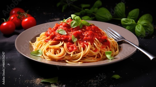 spaghetti with tomato sauce - generative ai
