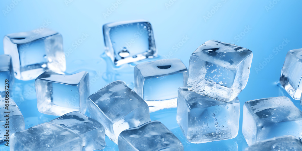 Transparent Ice Cubes on a Clear Background Crystal Clarity: Sky-Blue Style Transparent Ice Cubes on a Clear Background Crystal Clarity: Sky-Blue Style