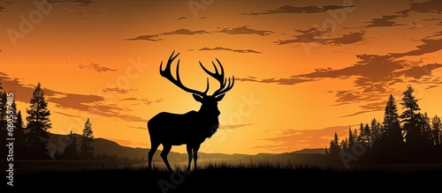 A shadowy bull elk With copyspace for text © 2rogan