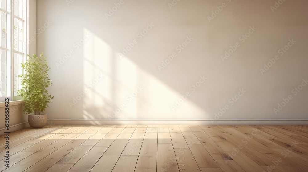 empty room with white wall and window - generative ai empty room with white wall and window - generative ai