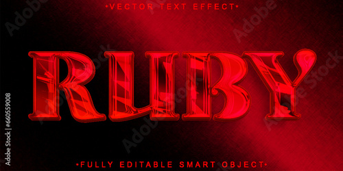 Red Luxury Shiny Ruby Vector Fully Editable Smart Object Text Effect