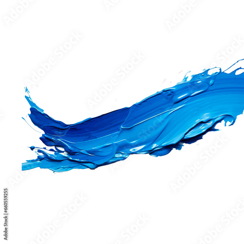 Niebieski, gruby pas namalowany farbą olejną. Przezroczyste tło.