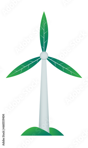 Windmill. Vector clipart isolated on white background.