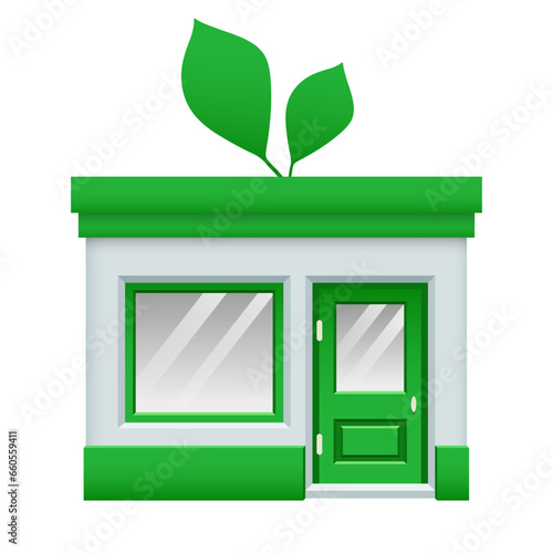 Eco house. Vector clipart isolated on white background.