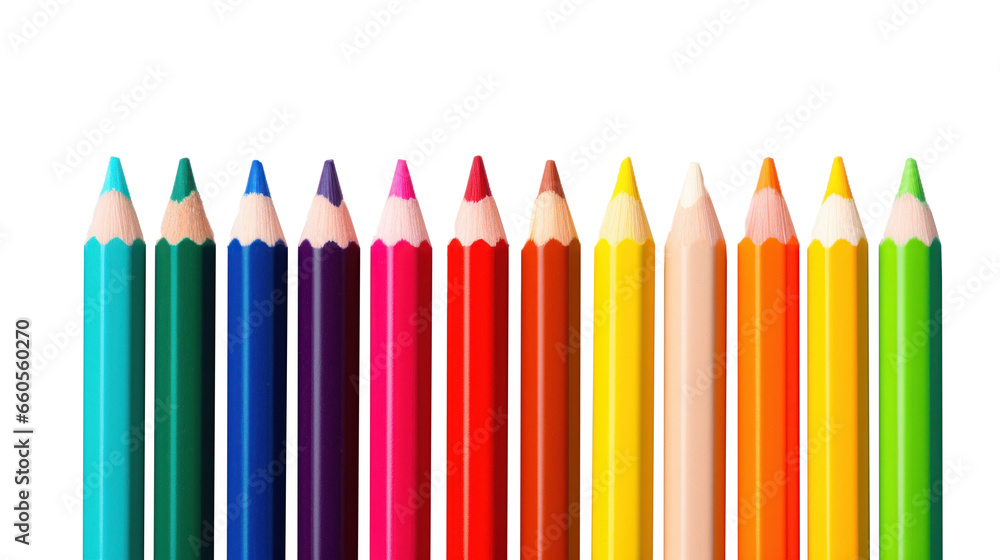 multicolored pencils on transparent background multicolored pencils on transparent background