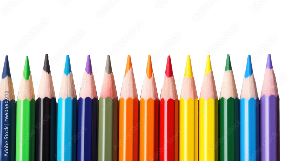 multicolored pencils on transparent background multicolored pencils on transparent background