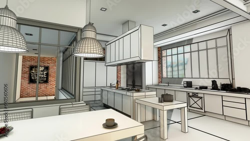 Modern  kitchen interior project evolution