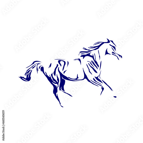 line sketch of a horse as an element for making organizational or company logos  emblems and activity symbols