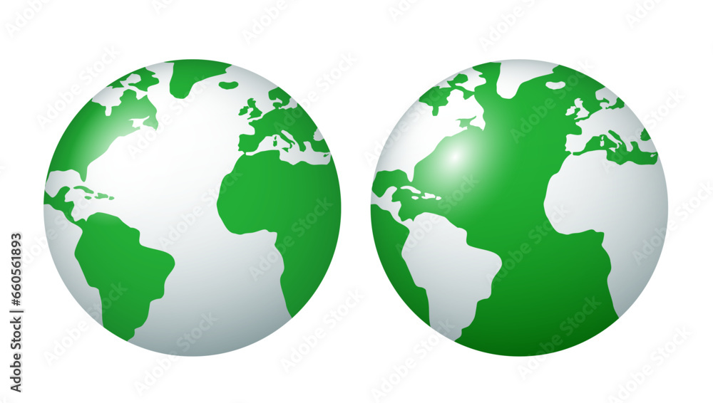 Globe icon. World map. Vector icon isolated on white background.