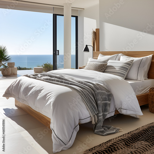 Modernes Schlafzimmer großes Bett Weiß schlicht aufgeräumt Master Bedroom Modern bedroom large bed white simple tidy master bedroom photo