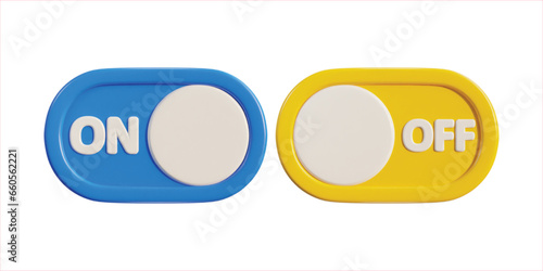 3d toggle switch on of buttons icon set