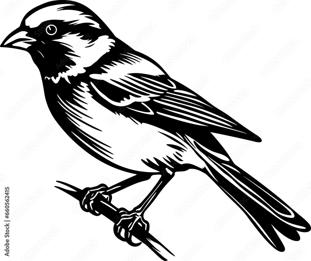 Obraz premium Sparrow Silhouette Icon Illustration