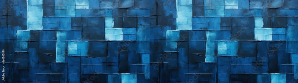 Closeup of rough painted blue, black, white texture, background, palette knife painting, banner Closeup of rough painted blue, black, white texture, background, palette knife painting, banner
