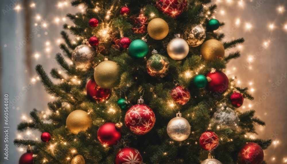 A beautifully decorated Christmas tree with twinkling lights and ornaments. A beautifully decorated Christmas tree with twinkling lights and ornaments.