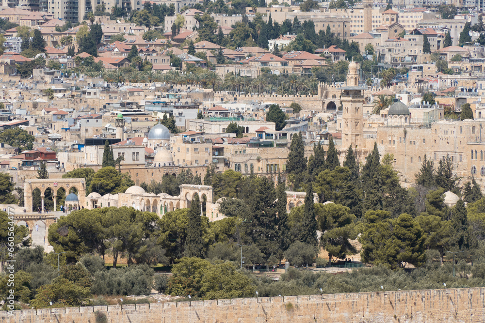 City of Jerusalem, view of the city from the Mount of Olives