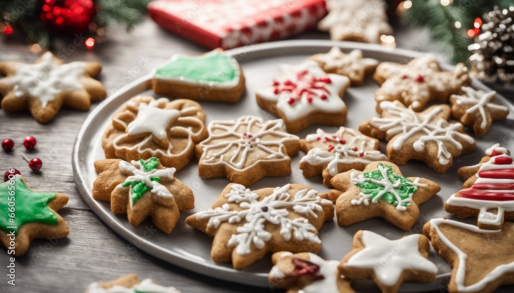 Holiday cookies, with room on the countertop for a 'Sweet Holiday Memories' note or recipe Holiday cookies, with room on the countertop for a 'Sweet Holiday Memories' note or recipe