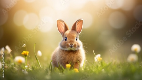 cute animal pet rabbit or bunny smiling and laughing isolated with copy space for easter background, rabbit, animal, pet, cute, fur, ear, mammal, background, celebration, generate by AI