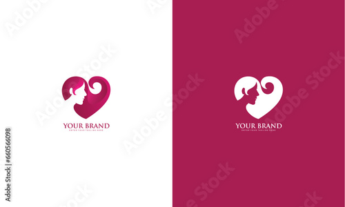 Love beauty logo, vector graphic design