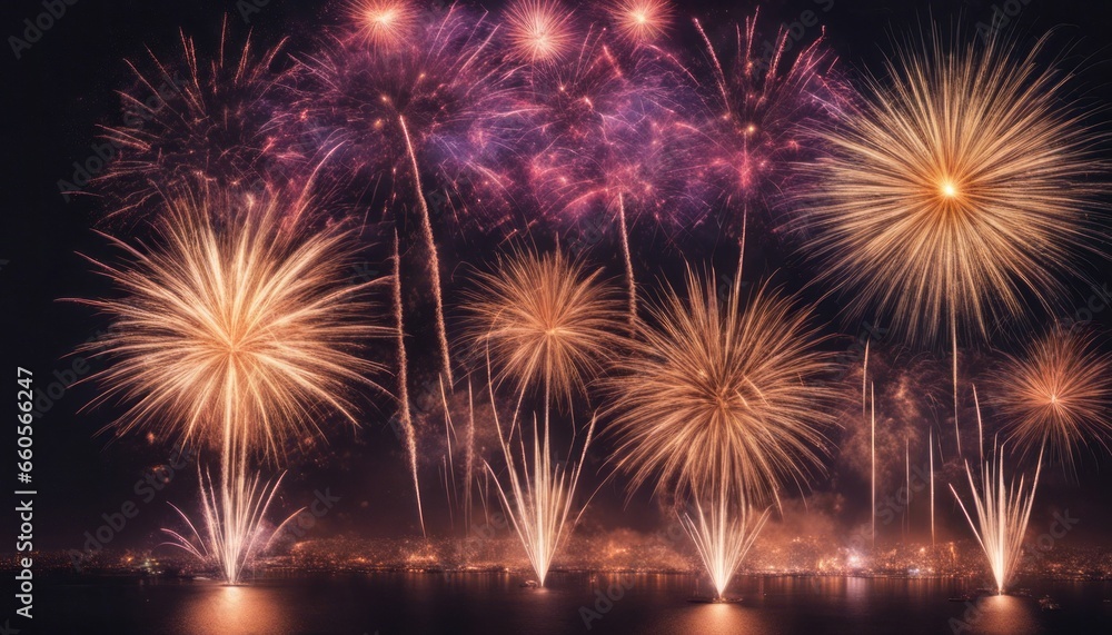 Naklejka premium An image of a vibrant celebration on New .png: Generate an image of a vibrant celebration on New Year's Eve with fireworks lighting up the [Blank Space] for event information