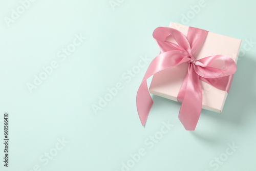 gift box with pink ribbon