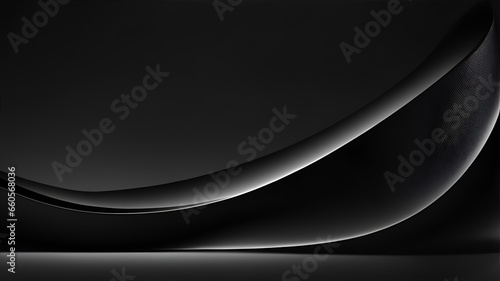 Abstract Black Curve Background. High resolution black gradient background