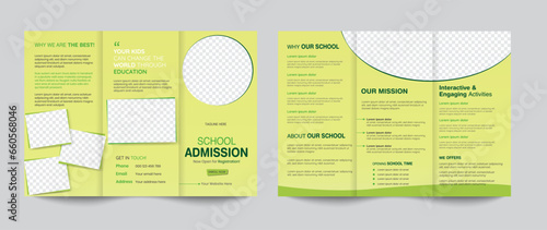 school admission trifold brochure template