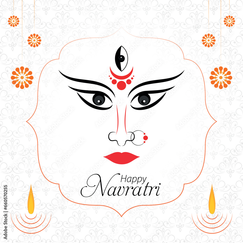 Navratri greeting with beautiful background