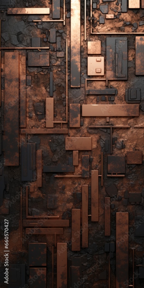 Beautiful Copper Grungy Metallic Background Texture - Elemental Pure Copper - Celebrating the Metal Textured Terrain - Copper Bronze Grunge Metal Backdrop Texture created with Generative AI Technology